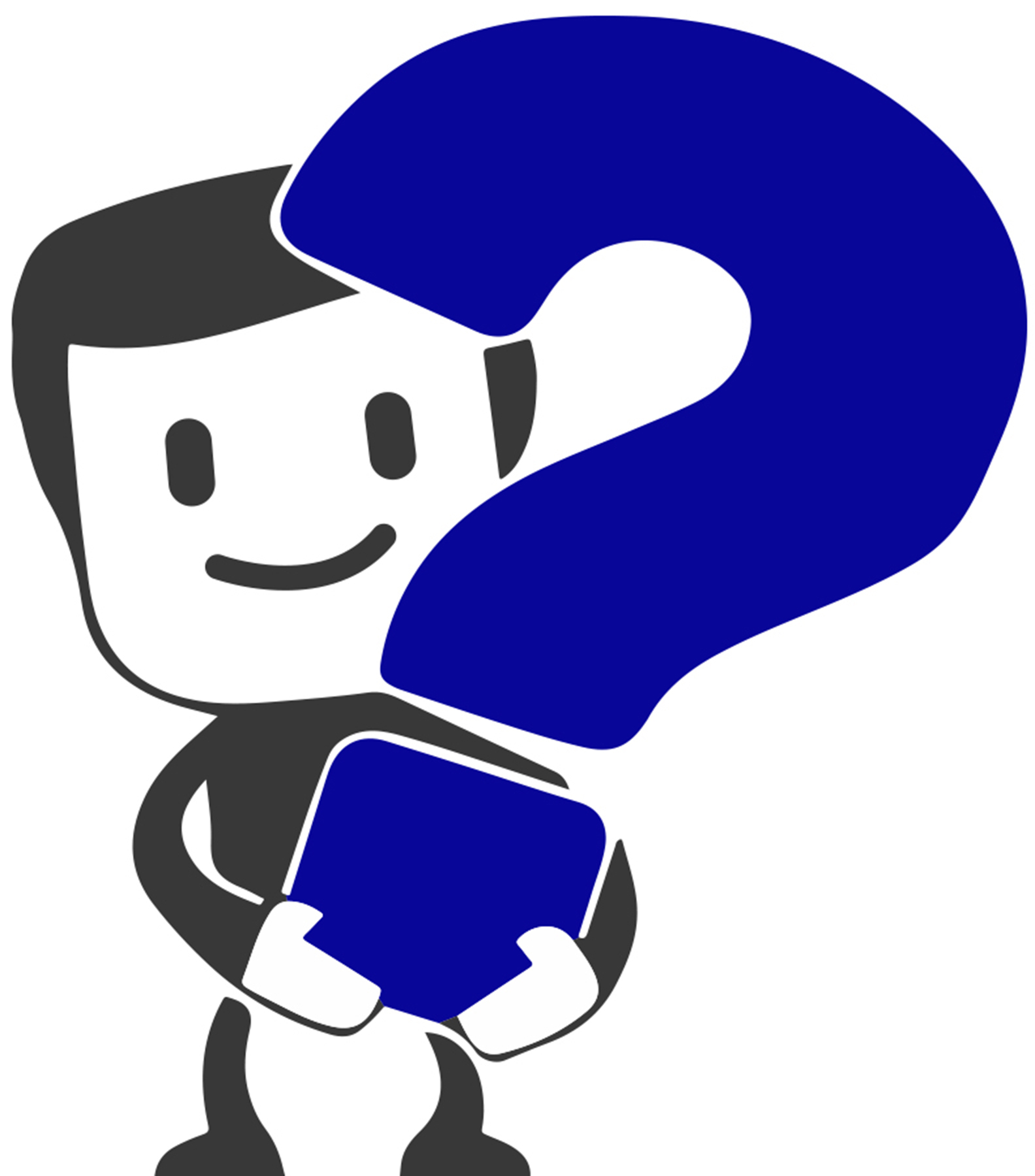 Guy Holding Question Mark Icon
