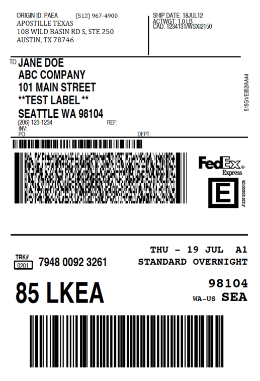 fedex return shipping label