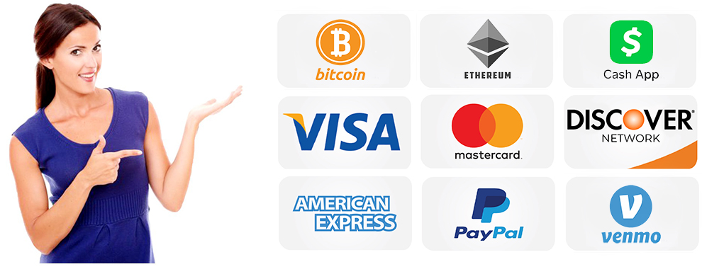 We Accept Credit Cards PayPal Payment