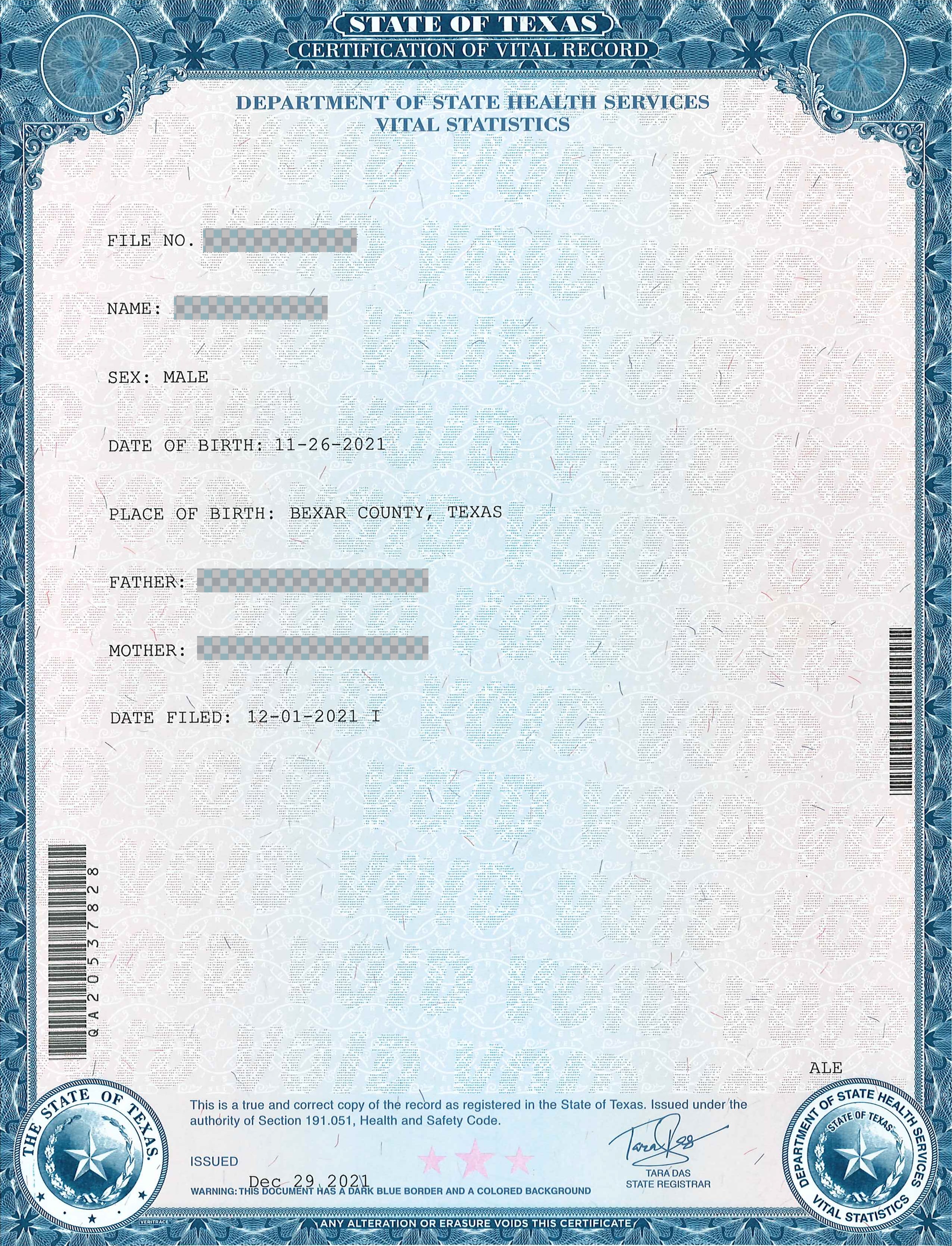 Apostille Birth Certificate Short Form