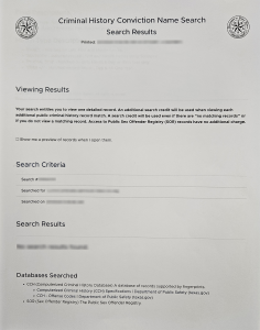 Criminal History Conviction Name Search